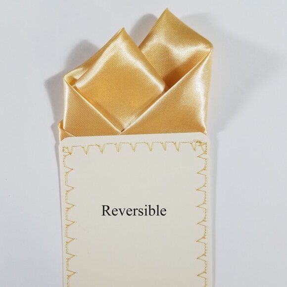New - Men's 2 PT. Light Gold Satin Pre-Folded Pocket Square Insert - Picture 5 of 5